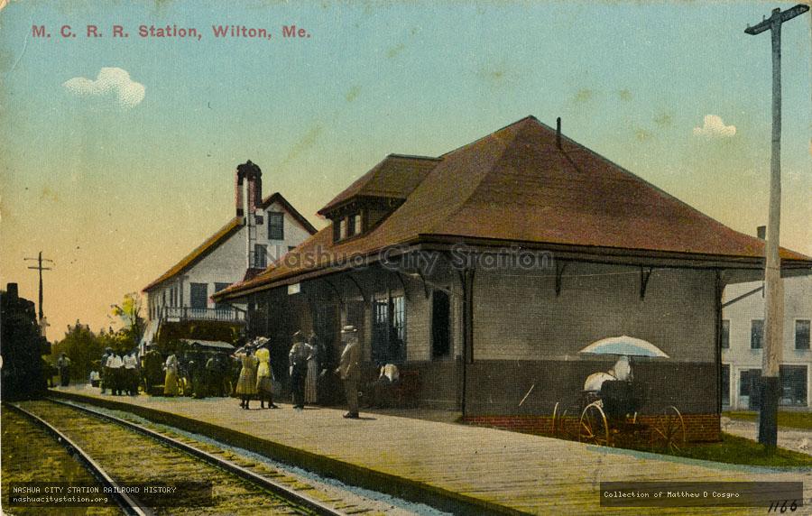 Postcard: Maine Central Railroad Station, Wilton, Maine